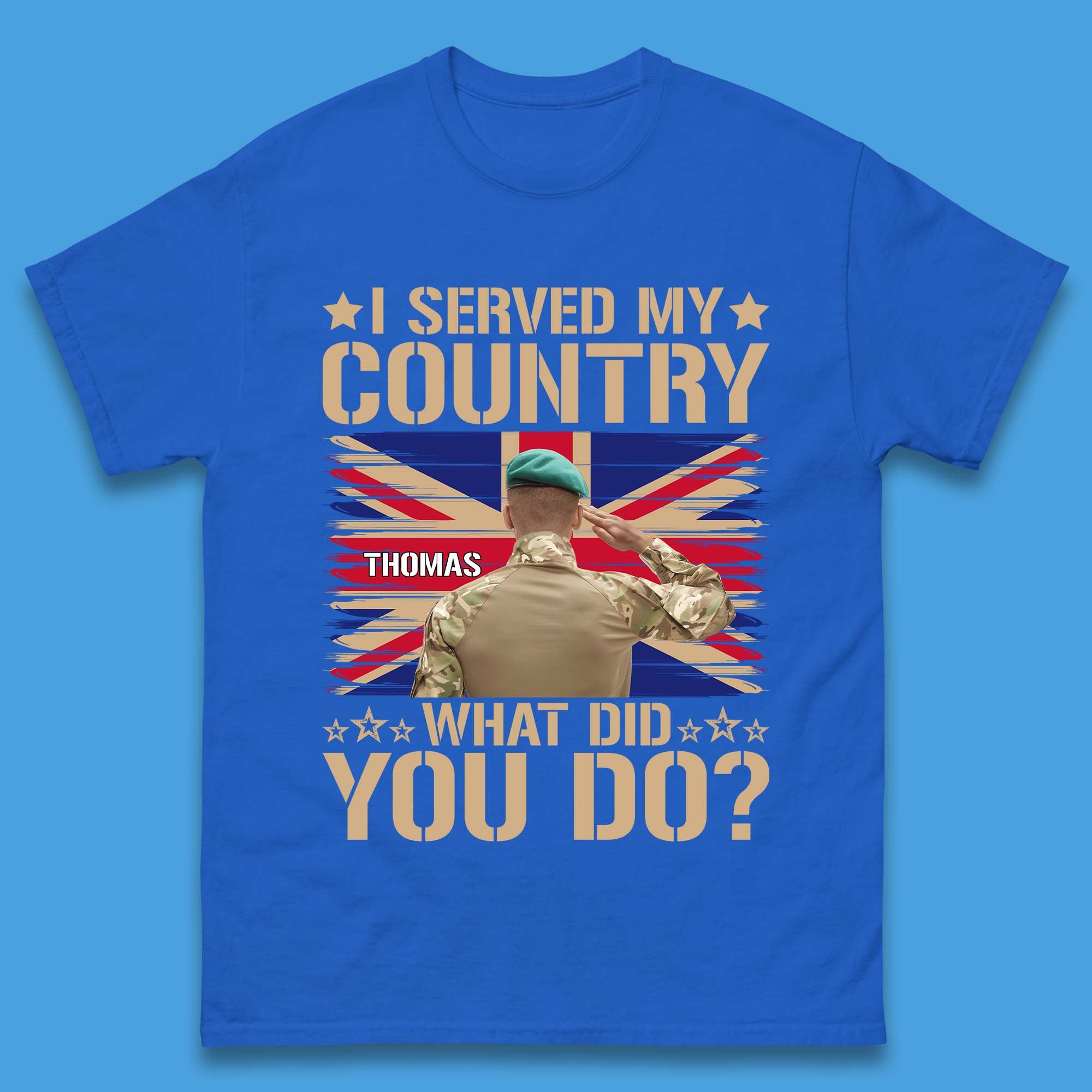 Personalised I Served My Country Mens T-Shirt