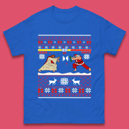 Jesus Vs Santa KO Christmas Mens T-Shirt