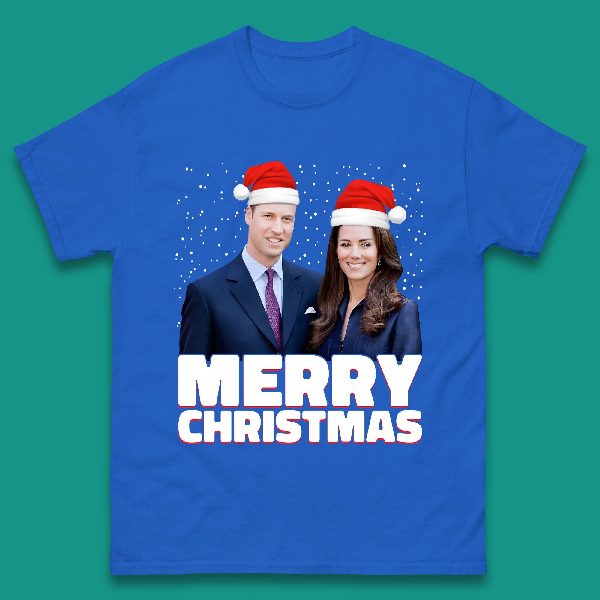 Prince William & Kate Merry Christmas Mens T-Shirt