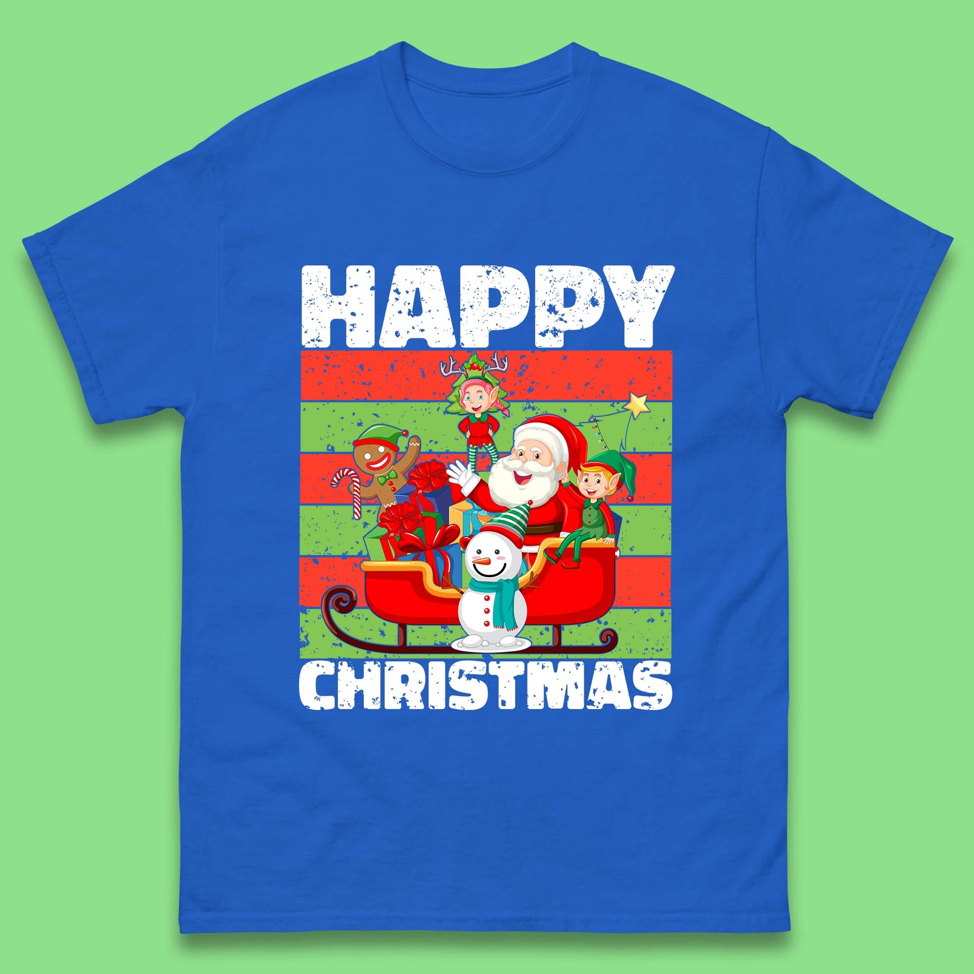 santa and friends on sleigh christmas t shirt