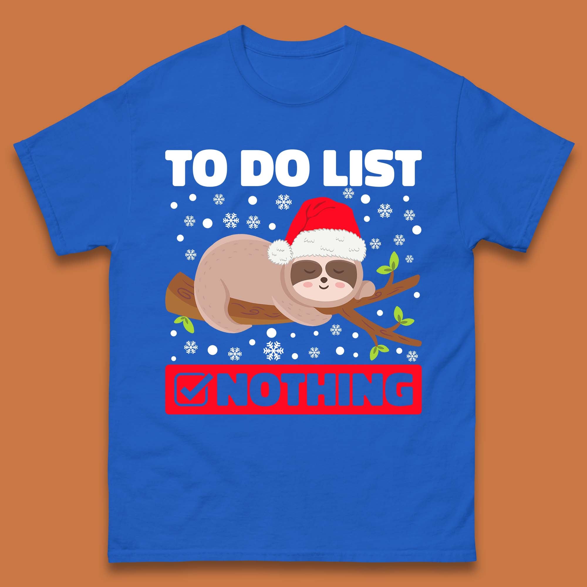 Lazy Sloth To Do List Christmas Mens T-Shirt
