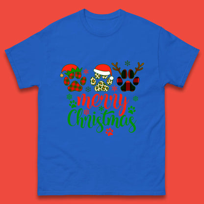 dog & cat paws christmas t shirt
