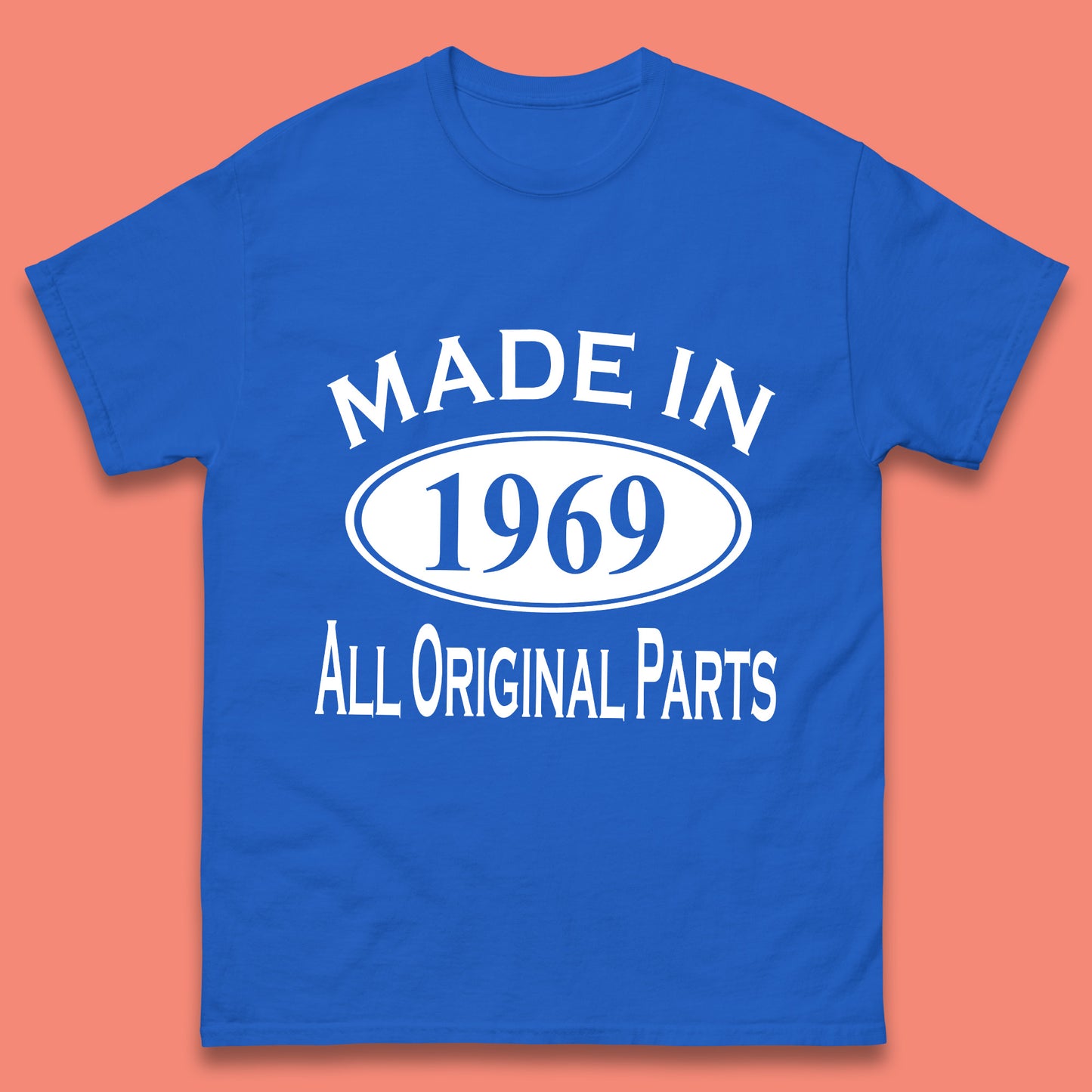 Made In 1969 All Original Parts Vintage Retro 54th Birthday Funny 54 Years Old Birthday Gift Mens Tee Top