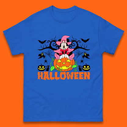 Disney Halloween Witch Minnie Mouse Sitting On Pumpkin Horror Scary Disneyland Trip Costume Mens Tee Top