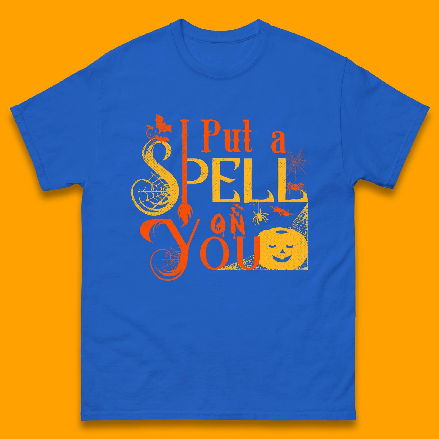 I Put a Spell on You Witch Broom Horror Spooky Scary Halloween Costume Mens Tee Top