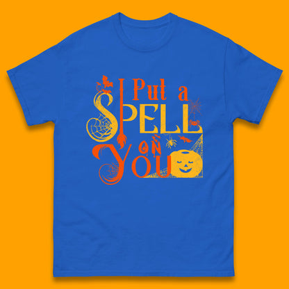 I Put a Spell on You Witch Broom Horror Spooky Scary Halloween Costume Mens Tee Top