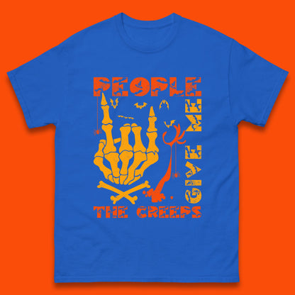 People Give Me The Creep Skeleton Hand Halloween Spooky Creepy Season Mens Tee Top