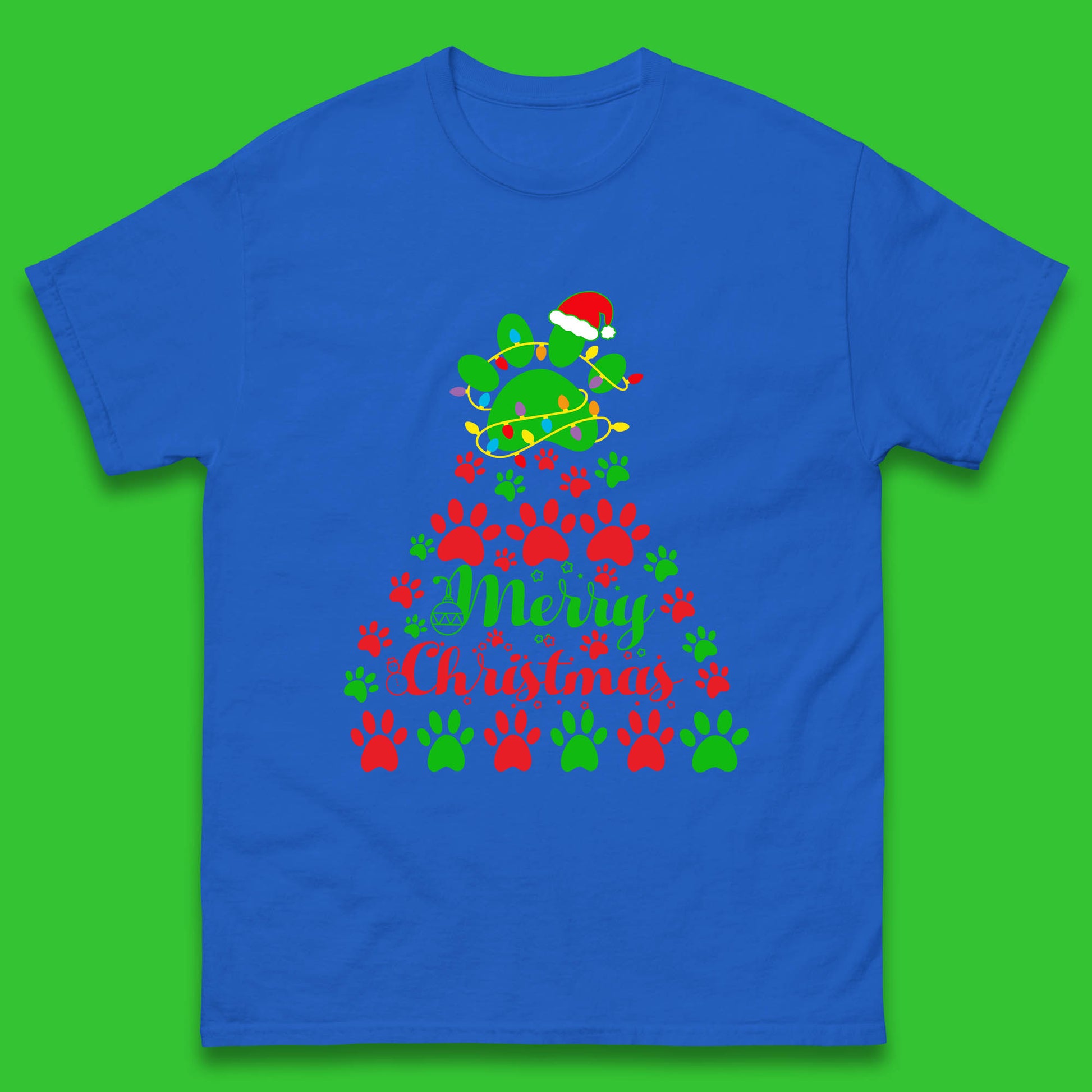 merry christmas paws tree t shirt