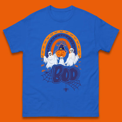 Halloween Boo Ghosts With Witch Pumpkin Scary Spooky Season Mens Tee Top