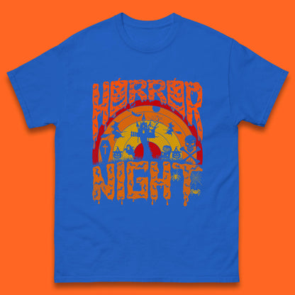 Halloween Horror Night Vintage Rainbow Flying witches Scary Boo Spooky Festive Night Mens Tee Top