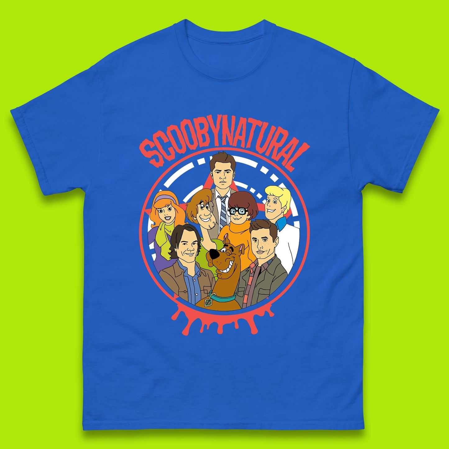 Scooby-Doo Scoobynatural Mash Up Group Shot Poster Happy Halloween Mens Tee Top