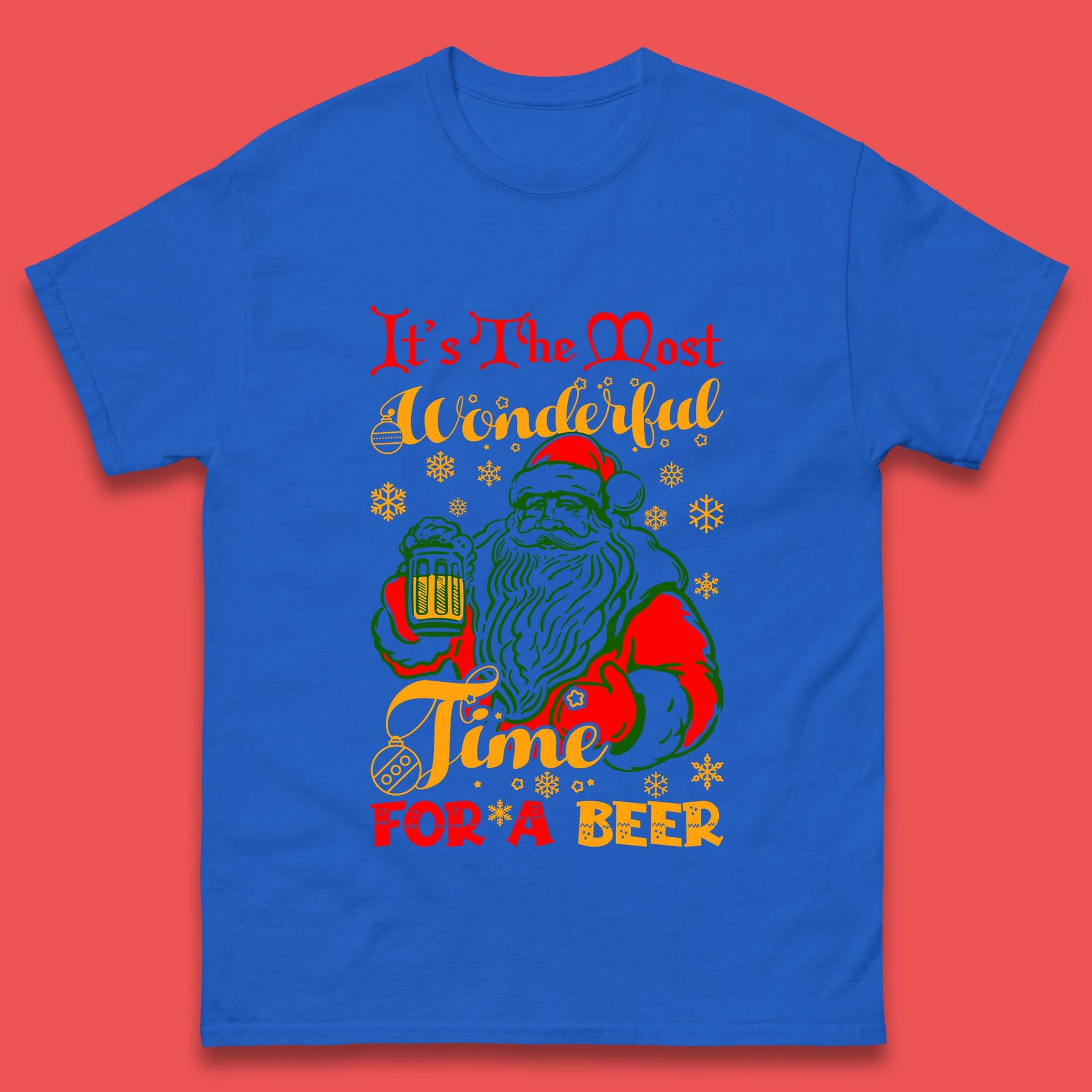 santa drinking beer t shirt