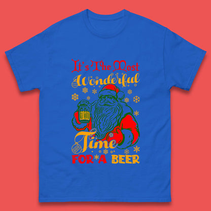 santa drinking beer t shirt