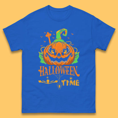 Halloween Time Scary Face Jack O Lantern Horror Pumpkin Halloween Scary Night Mens Tee Top