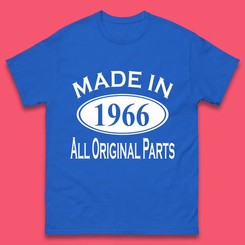 Made In 1966 All Original Parts Vintage Retro 57th Birthday Funny 57 Years Old Birthday Gift Mens Tee Top