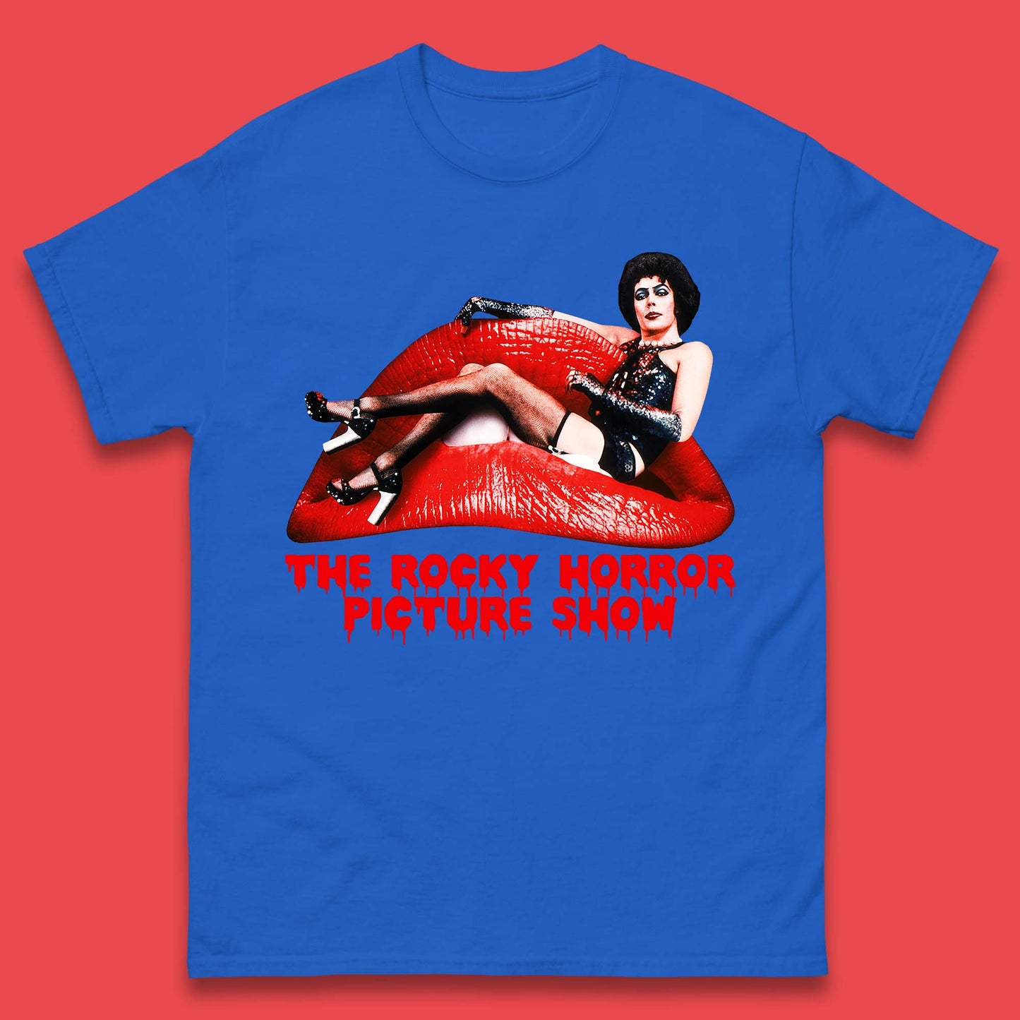 The Rocky Horror Show Halloween Horror Movie Red Lips Mens Tee Top