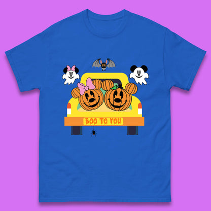 Disney Halloween Mickey Minnie Mouse Pumpkin Ghost Boo To You Horror Scary Disney Trip Mens Tee Top