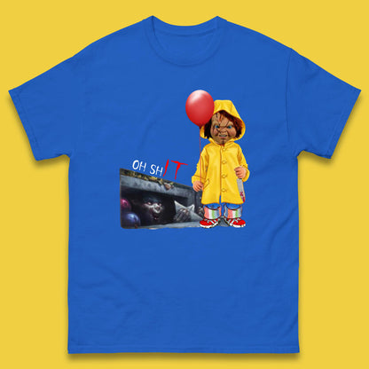 Oh Shit Pennywise Chucky Clown Spoof Halloween IT Pennywise Clown Horror Movie Character Mens Tee Top