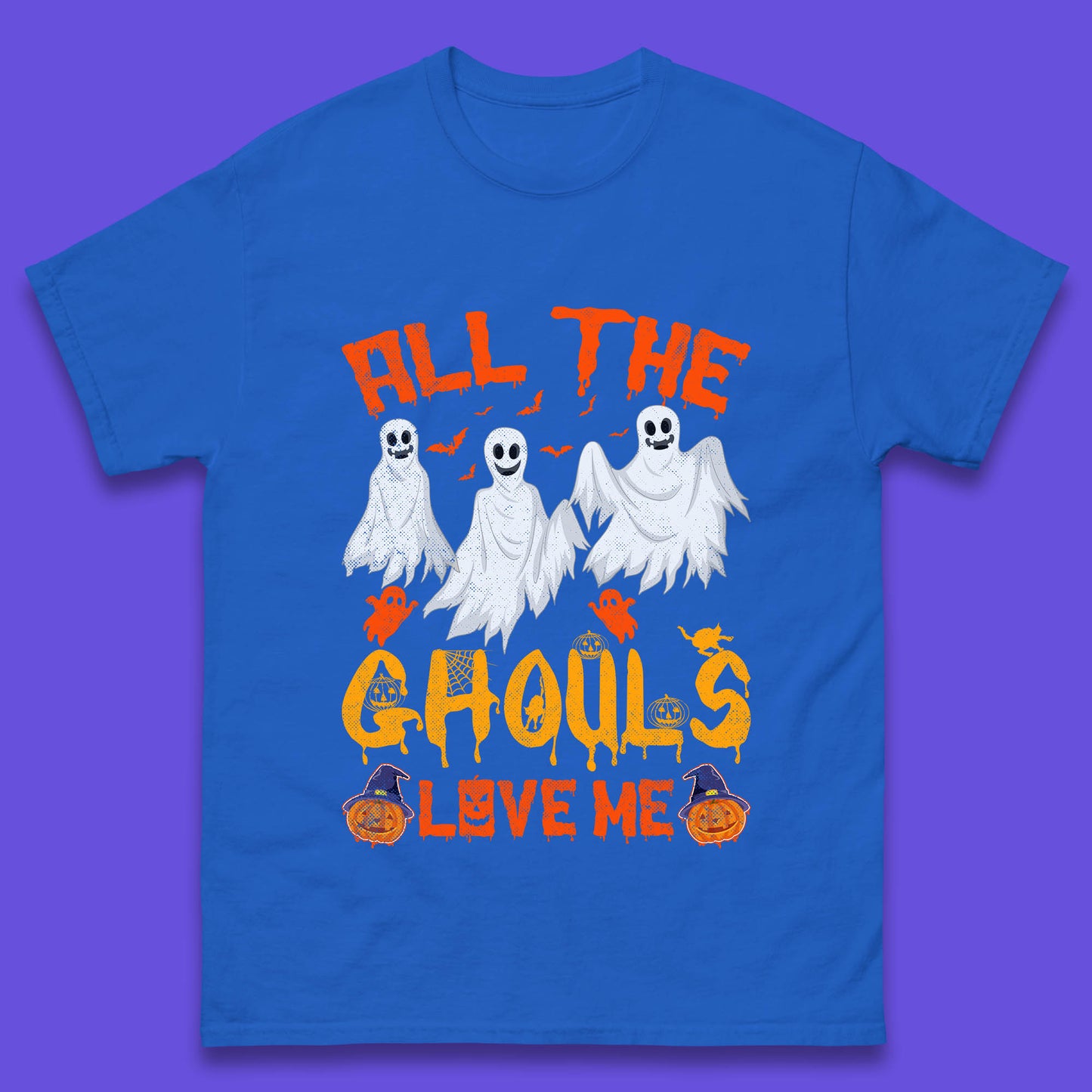 All The Ghouls Love Me Halloween Funny Horror Spooky Boo Ghost Mens Tee Top