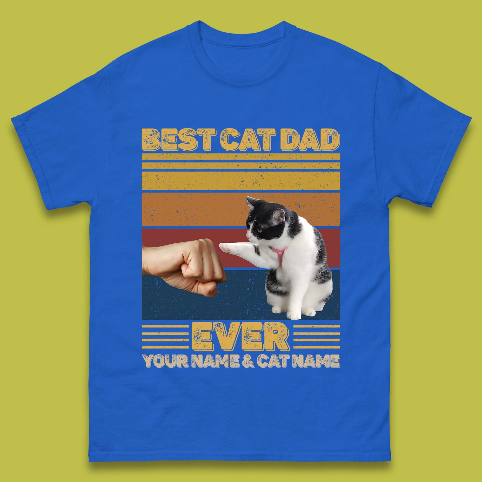 Personalised Best Cat Dad Ever Mens T-Shirt