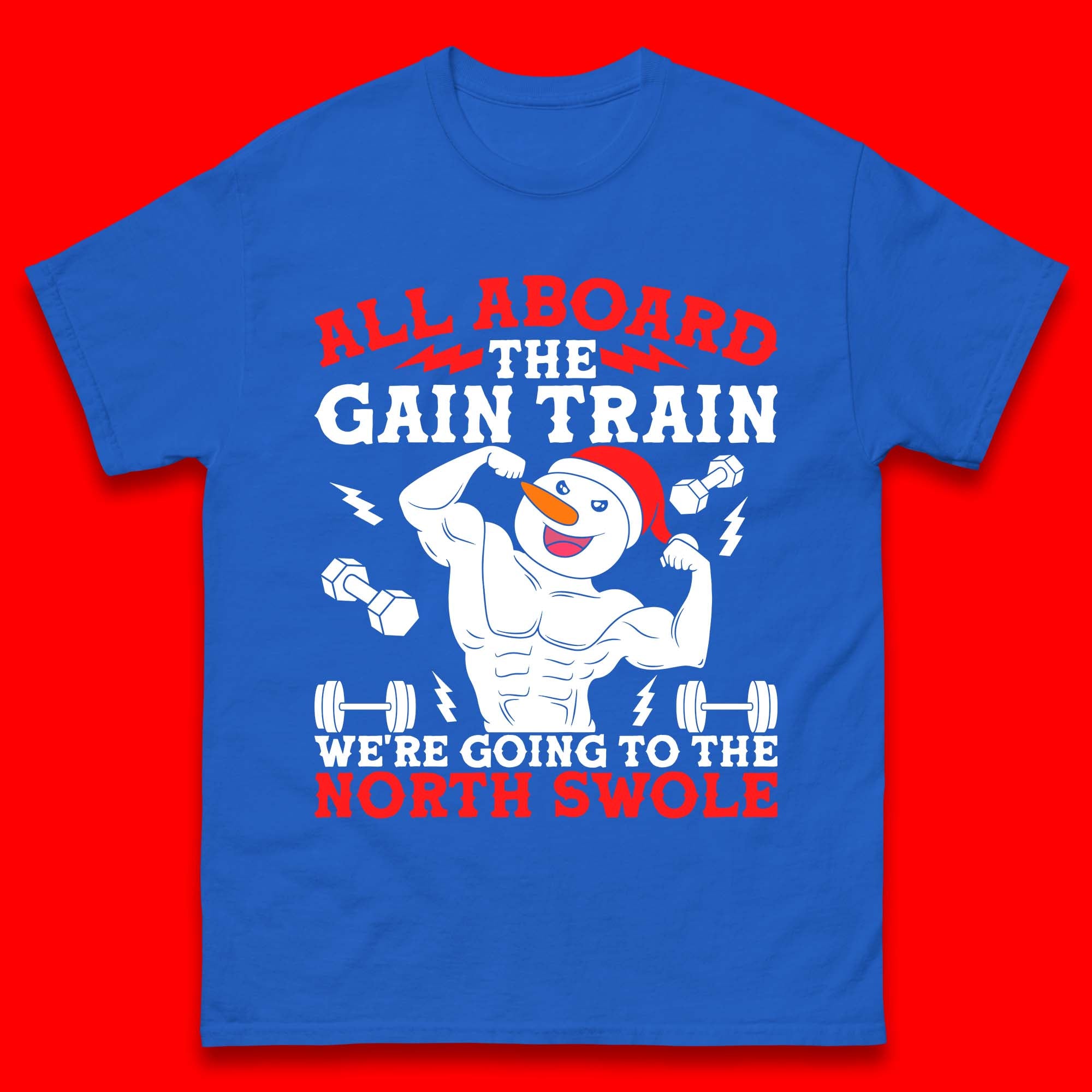 North Swole Snowman Christmas Gym Mens T-Shirt