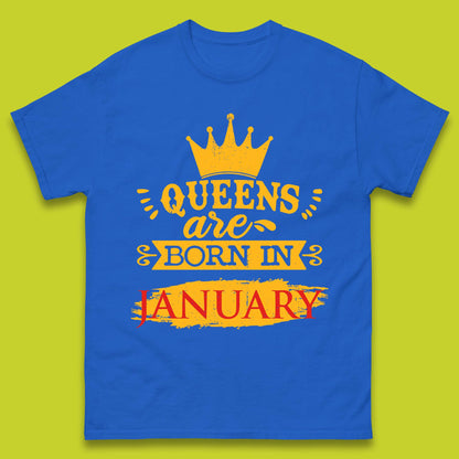Queens Are Born In January Mens T-Shirt