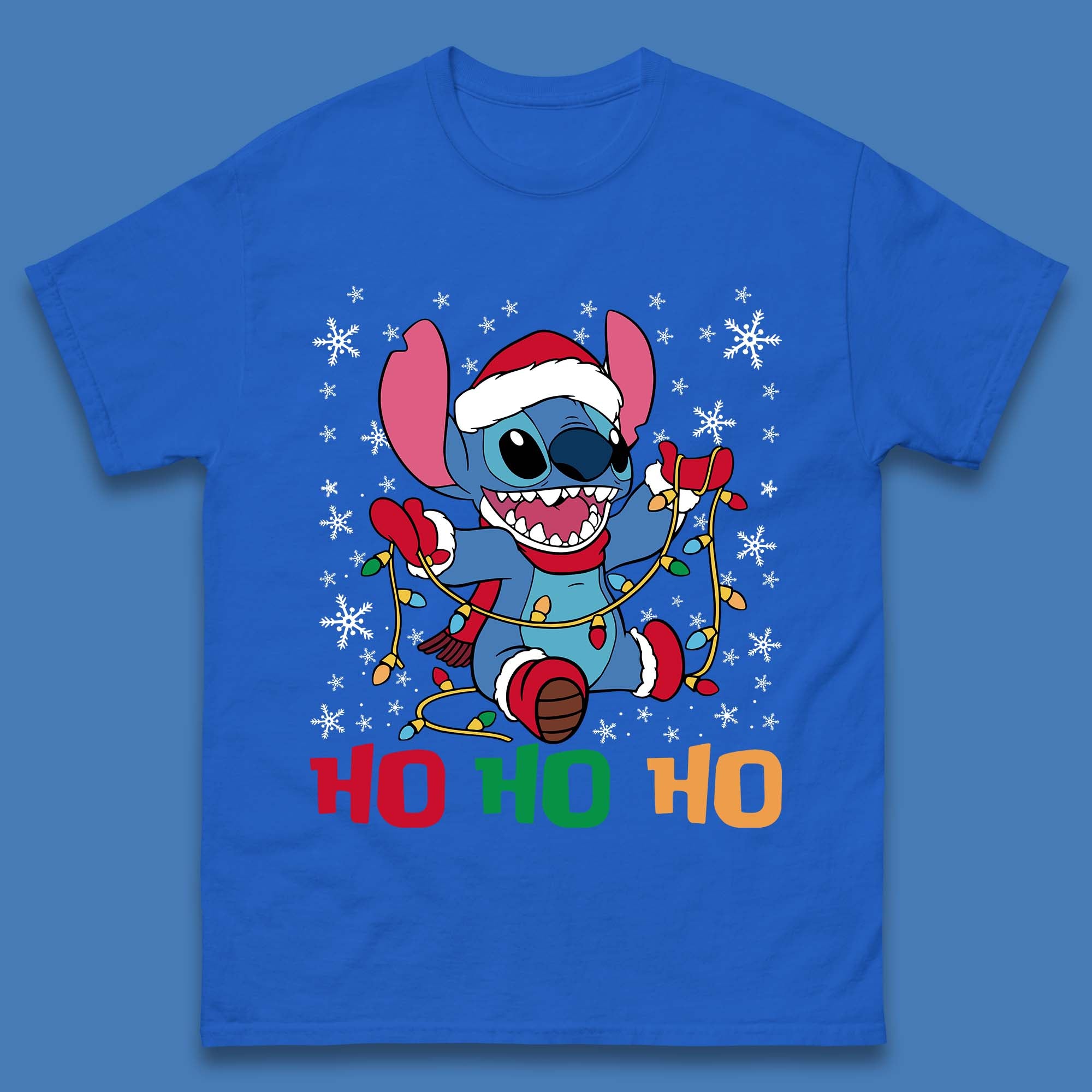 Happy Santa Stitch Christmas Mens T-Shirt