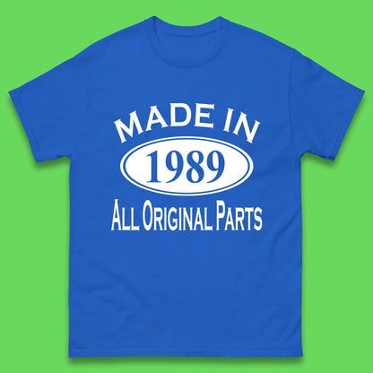 Made In 1989 All Original Parts Vintage Retro 34th Birthday Funny 34 Years Old Birthday Gift Mens Tee Top
