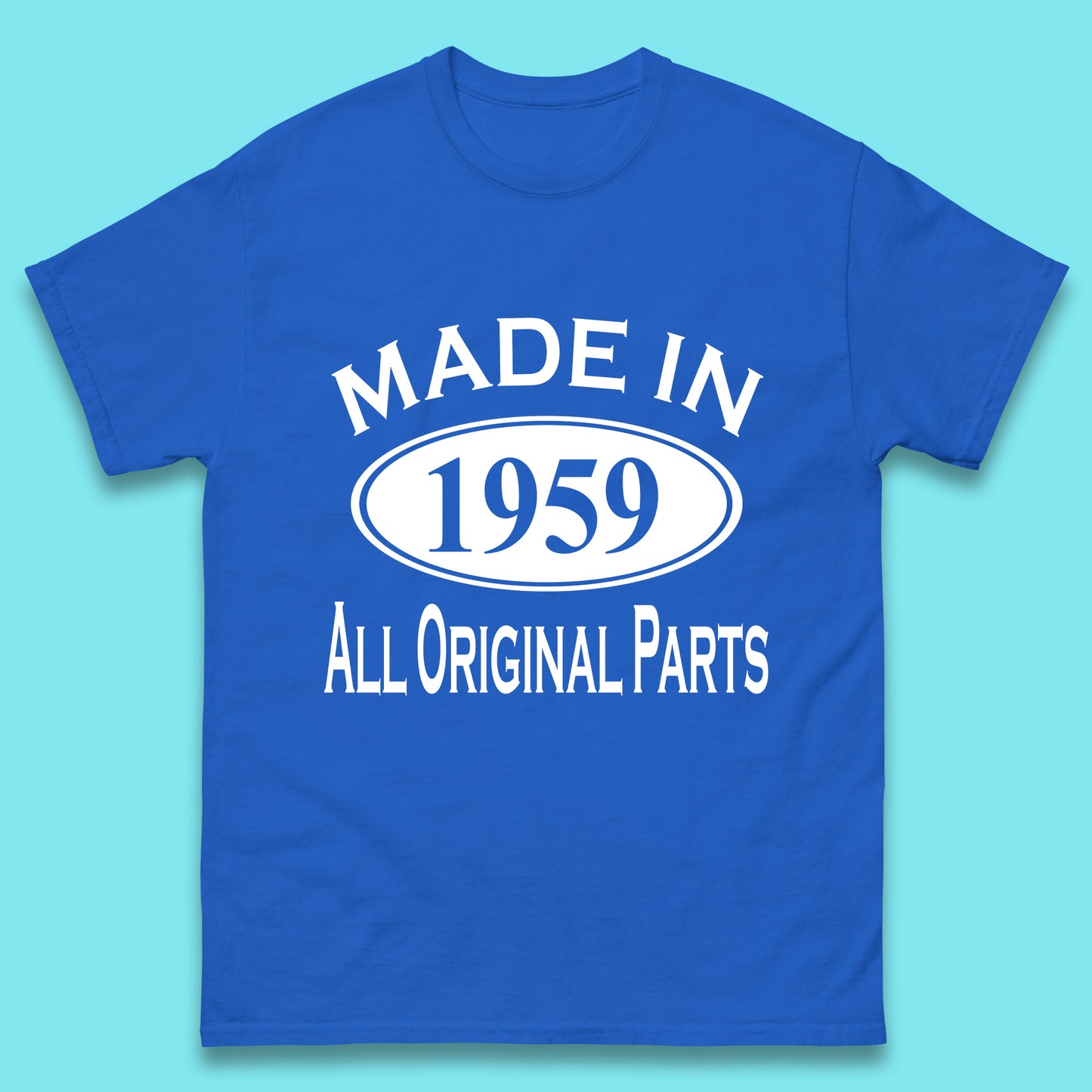 Made In 1959 All Original Parts Vintage Retro 64th Birthday Funny 64 Years Old Birthday Gift Mens Tee Top