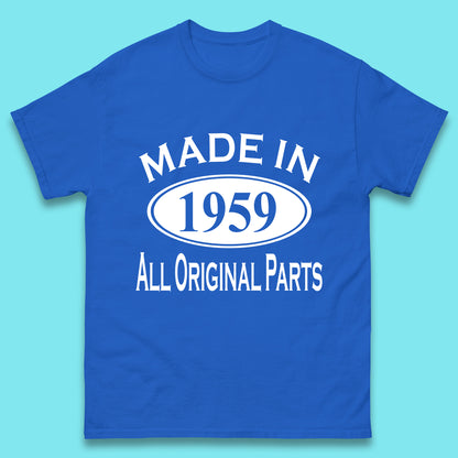 Made In 1959 All Original Parts Vintage Retro 64th Birthday Funny 64 Years Old Birthday Gift Mens Tee Top