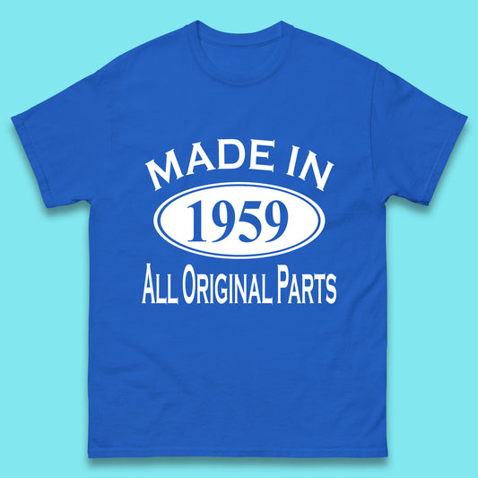 Made In 1959 All Original Parts Vintage Retro 64th Birthday Funny 64 Years Old Birthday Gift Mens Tee Top