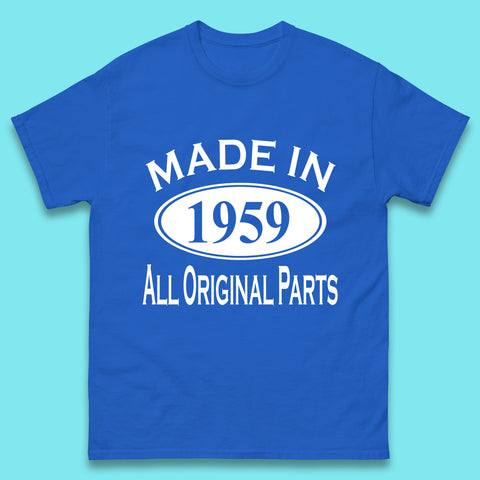 Made In 1959 All Original Parts Vintage Retro 64th Birthday Funny 64 Years Old Birthday Gift Mens Tee Top
