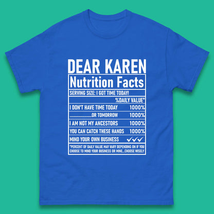 Dear Karen Nutrition Facts Mens T-Shirt