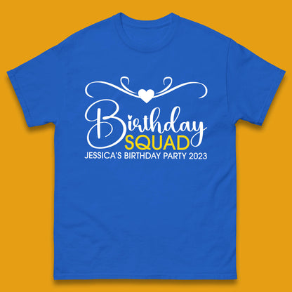 Personalised Birthday Squad Your Name And Birthday Year Funny Birthday Party Mens Tee Top