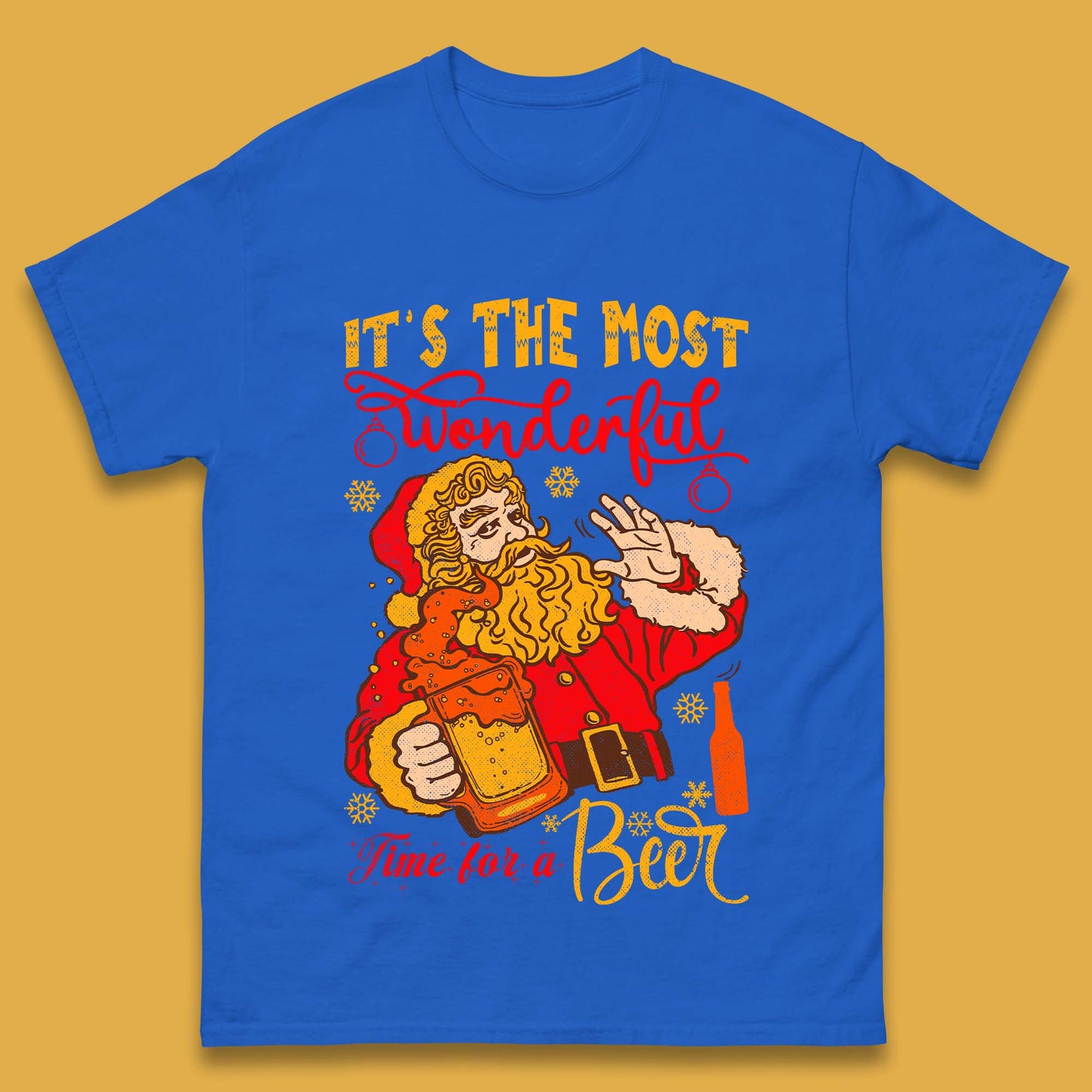 Santa Beer Time Christmas Mens T-Shirt