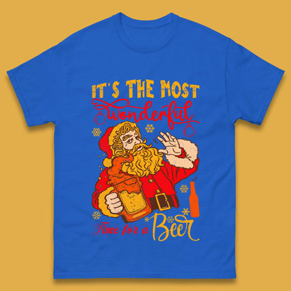 Santa Beer Time Christmas Mens T-Shirt