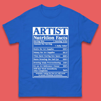 Artist Nutrition Facts Mens T-Shirt