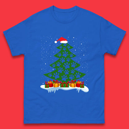 christmas tree with paw prints of dogs t shirt