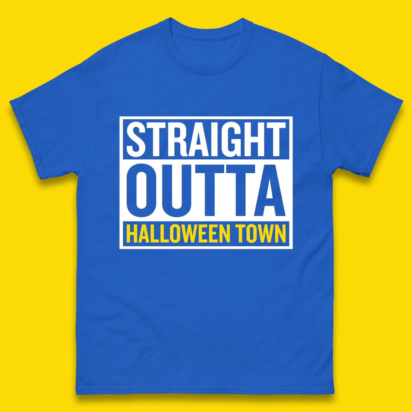 Straight Outta Halloween Town Horror Scary Spooky Season Mens Tee Top