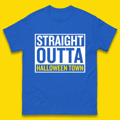 Straight Outta Halloween Town Horror Scary Spooky Season Mens Tee Top
