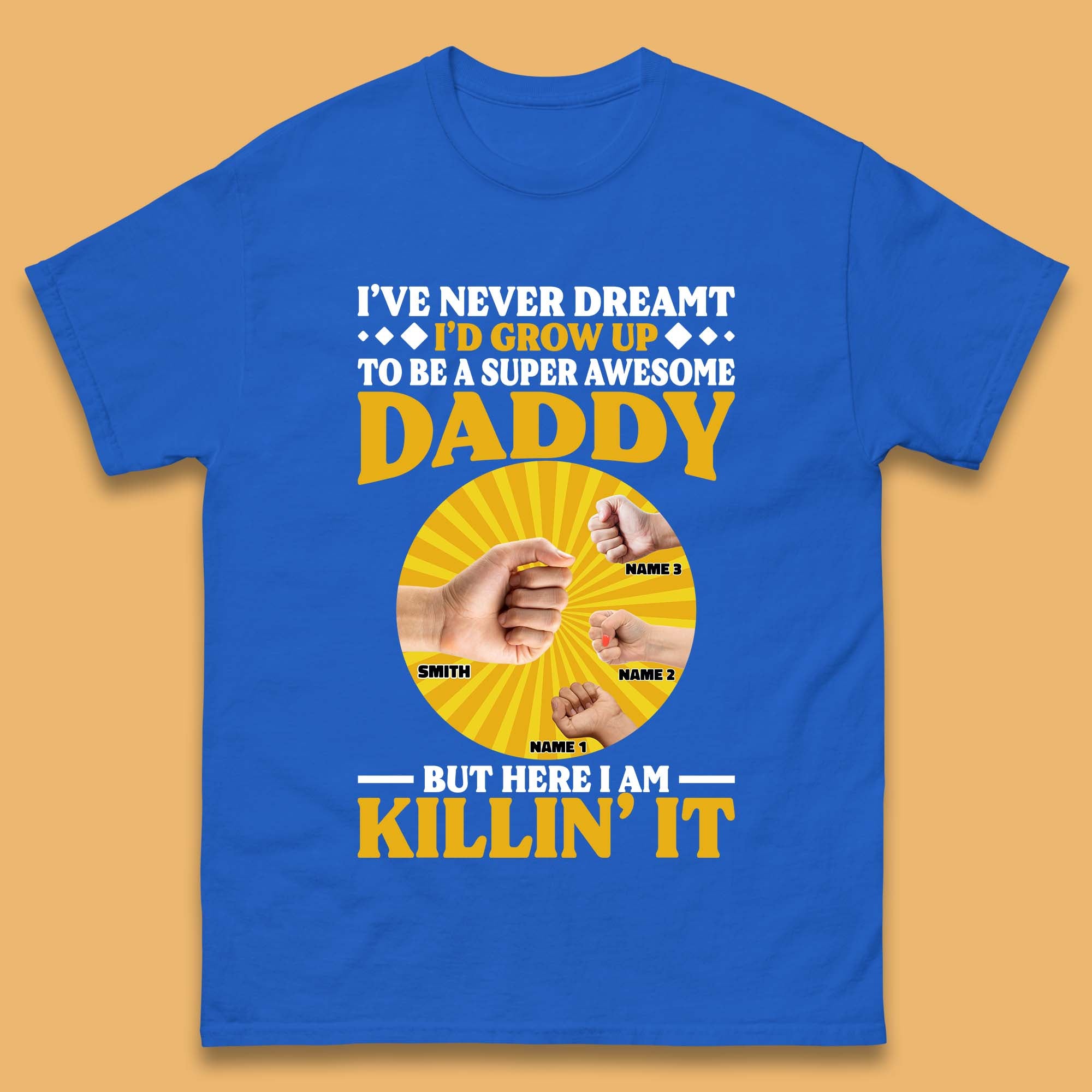 Personalised To Be A Super Awesome Daddy Mens T-Shirt