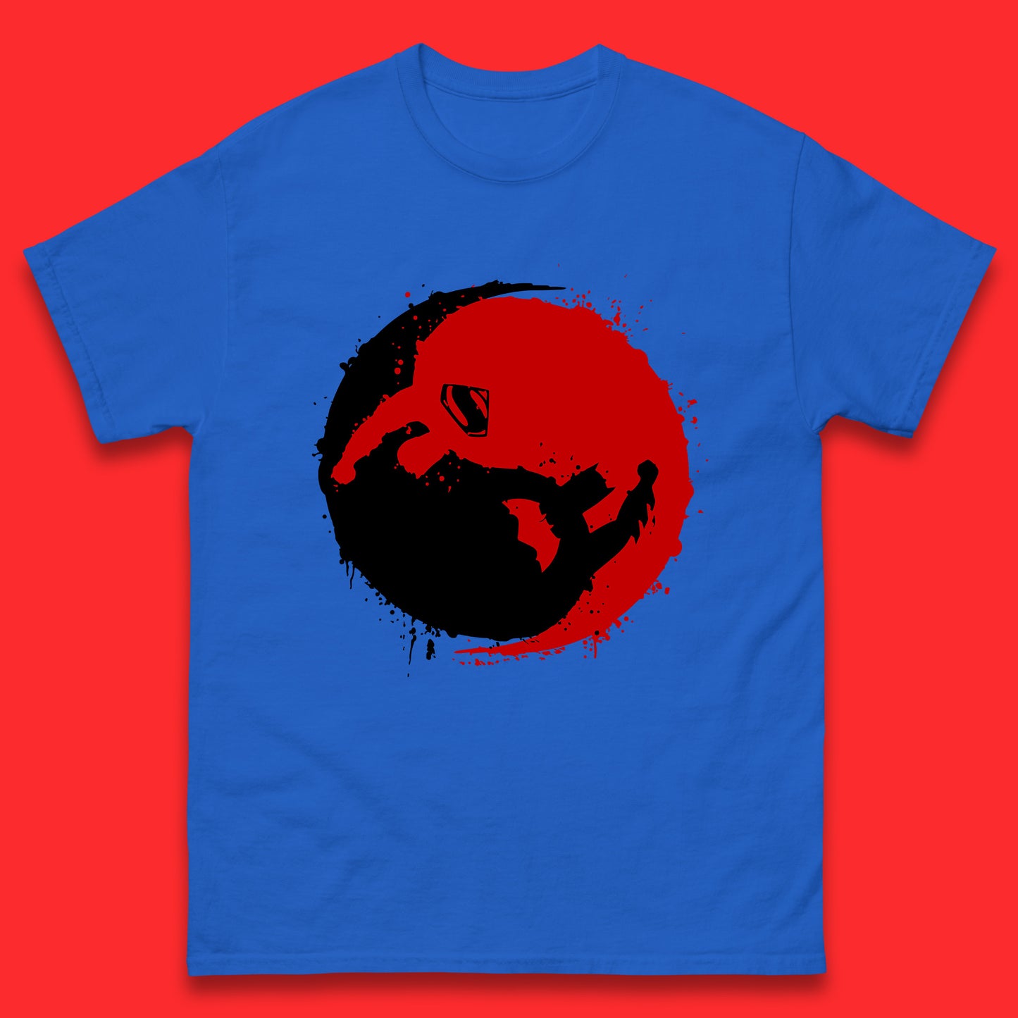 Dc Comics American Superheros Superman And Batman Fictional Movie Character Anime Yin Yang Spoof Mens Tee Top