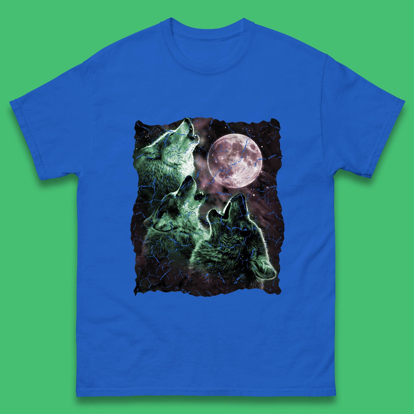 Three Wolf Howling At Moon Wild Free Wolves Three Wolf Dog Animal The Mountain Mens Tee Top