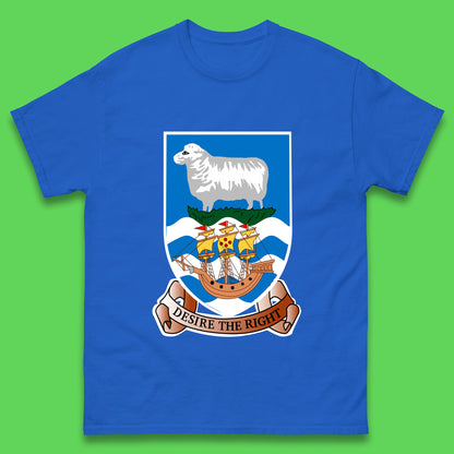 Coat Of Arms Of The British Overseas Territory Falkland Islands Coat Of Arms Of The Falkland Islands Flag Mens Tee Top