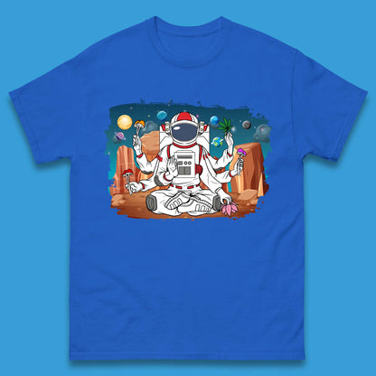 Meditating Astronaut Yoga Mens T-Shirt