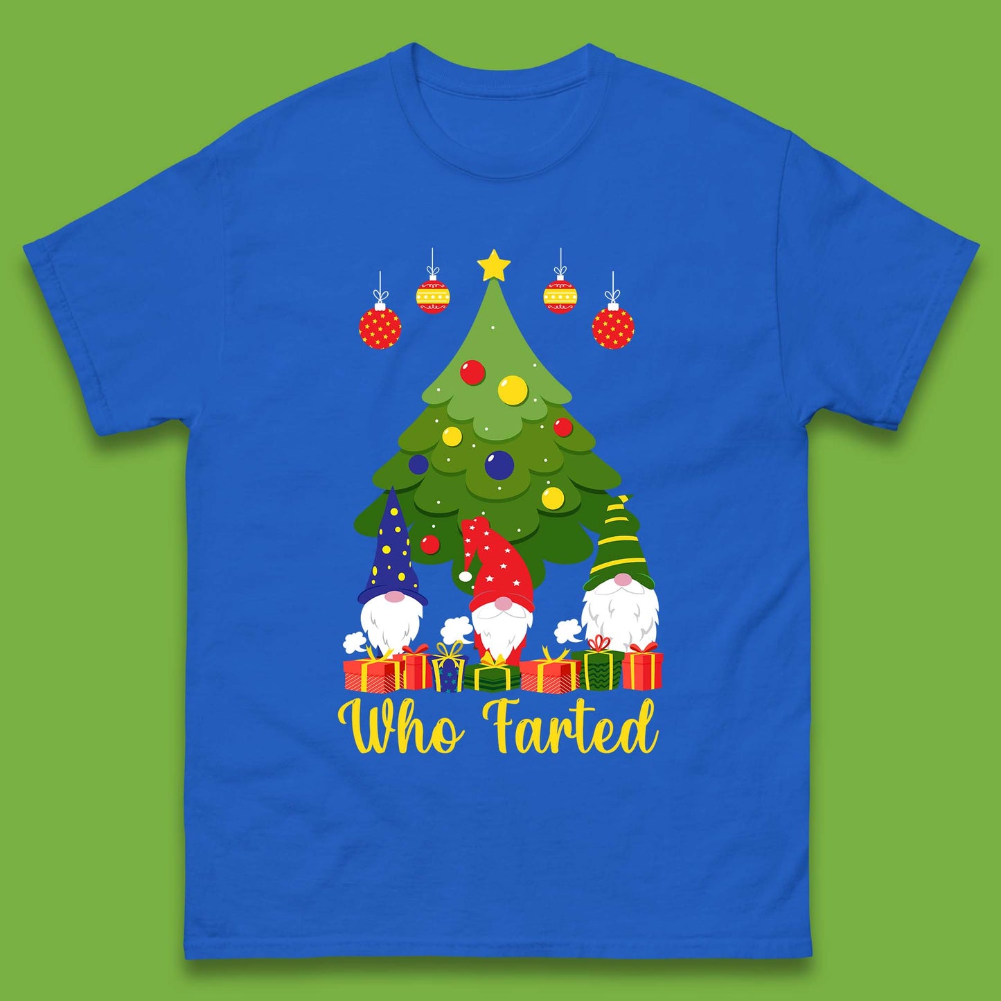 who farted christmas gnomes funny t shirt