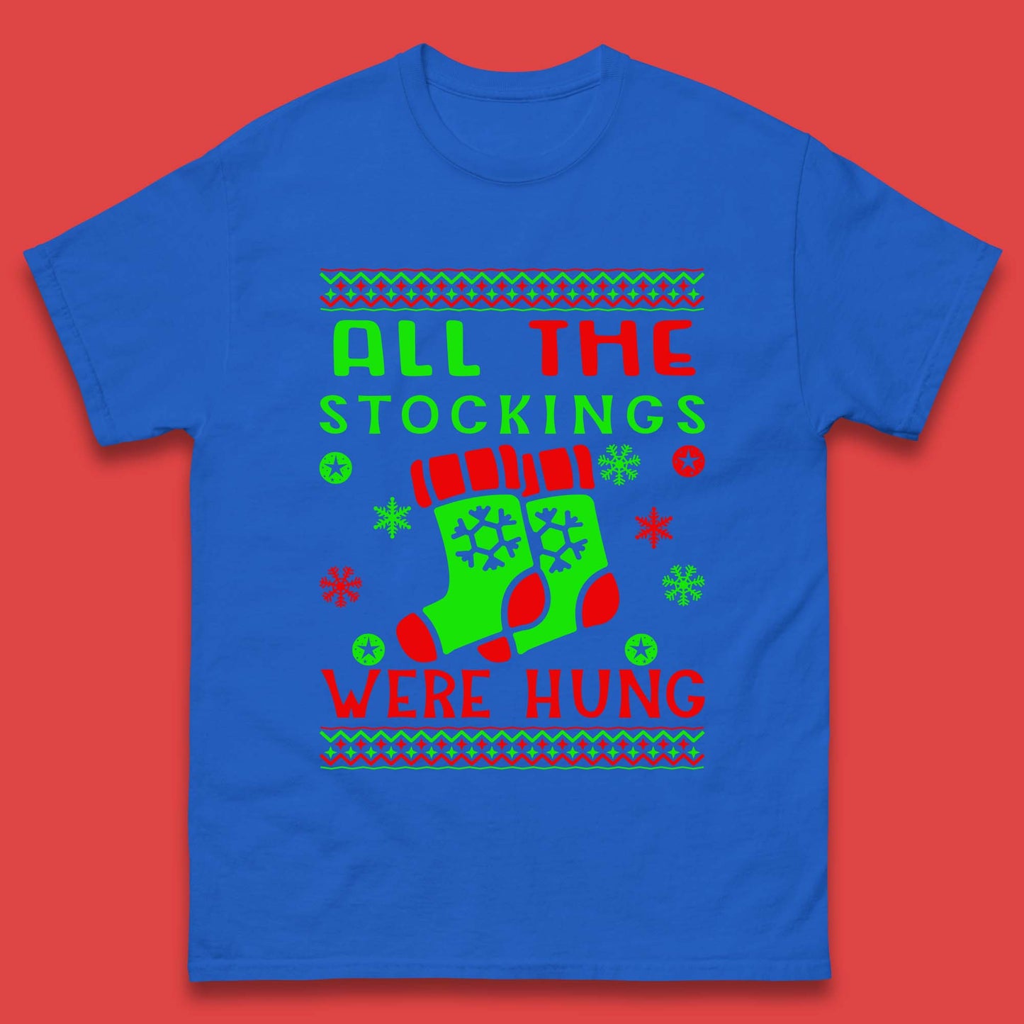 christmas socks all the stocking were hung t-shirt