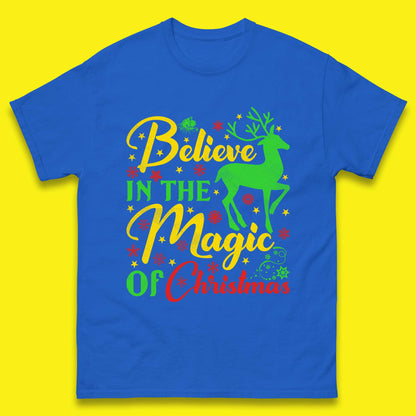 believe in the magic of christmas reindeer t shirt