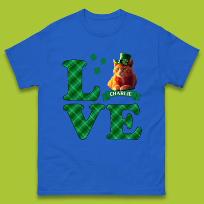 Personalised Love St. Patrick's Cat Mens T-Shirt
