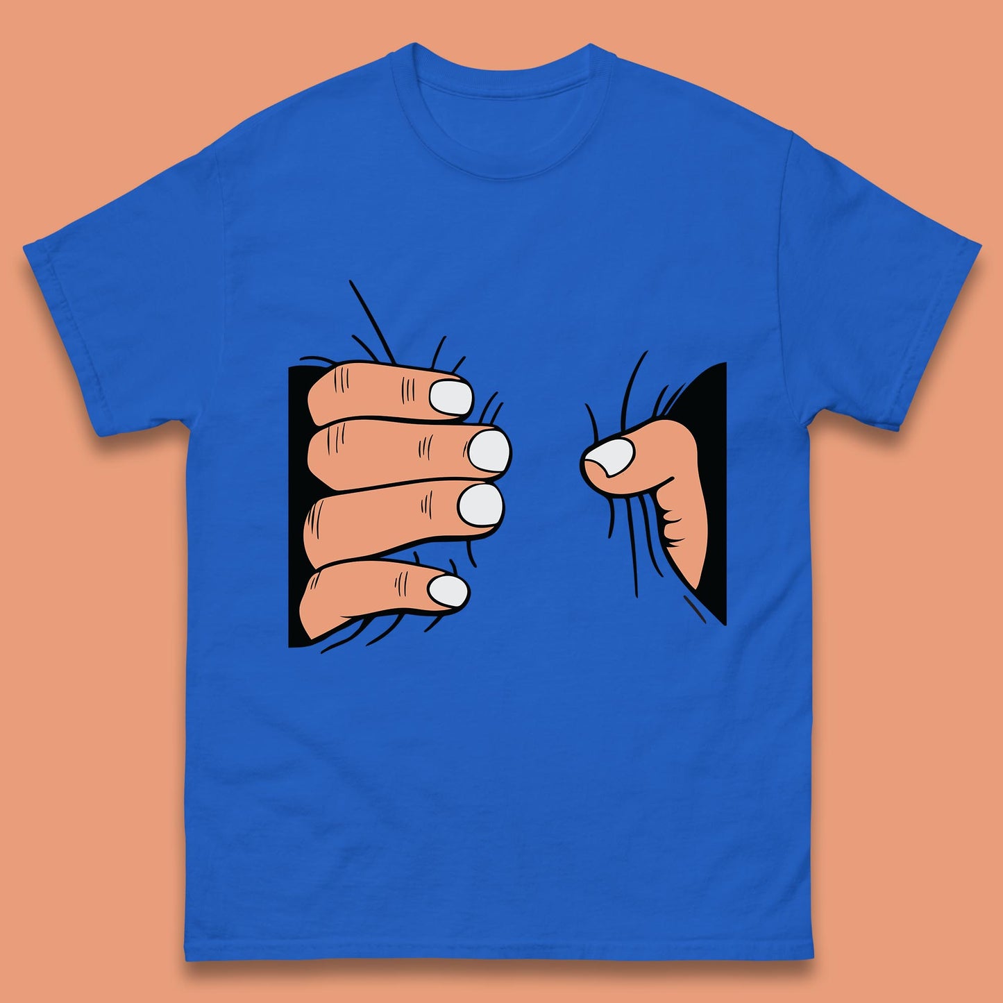 Crushing Handshake Big Hand Squeezing Funny Hand Grabbing Photographic Mens Tee Top